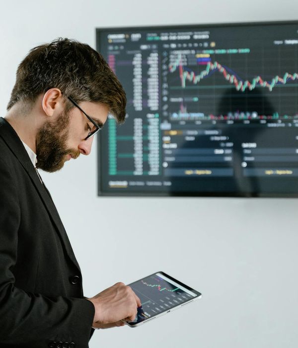 Professional male financial analyst